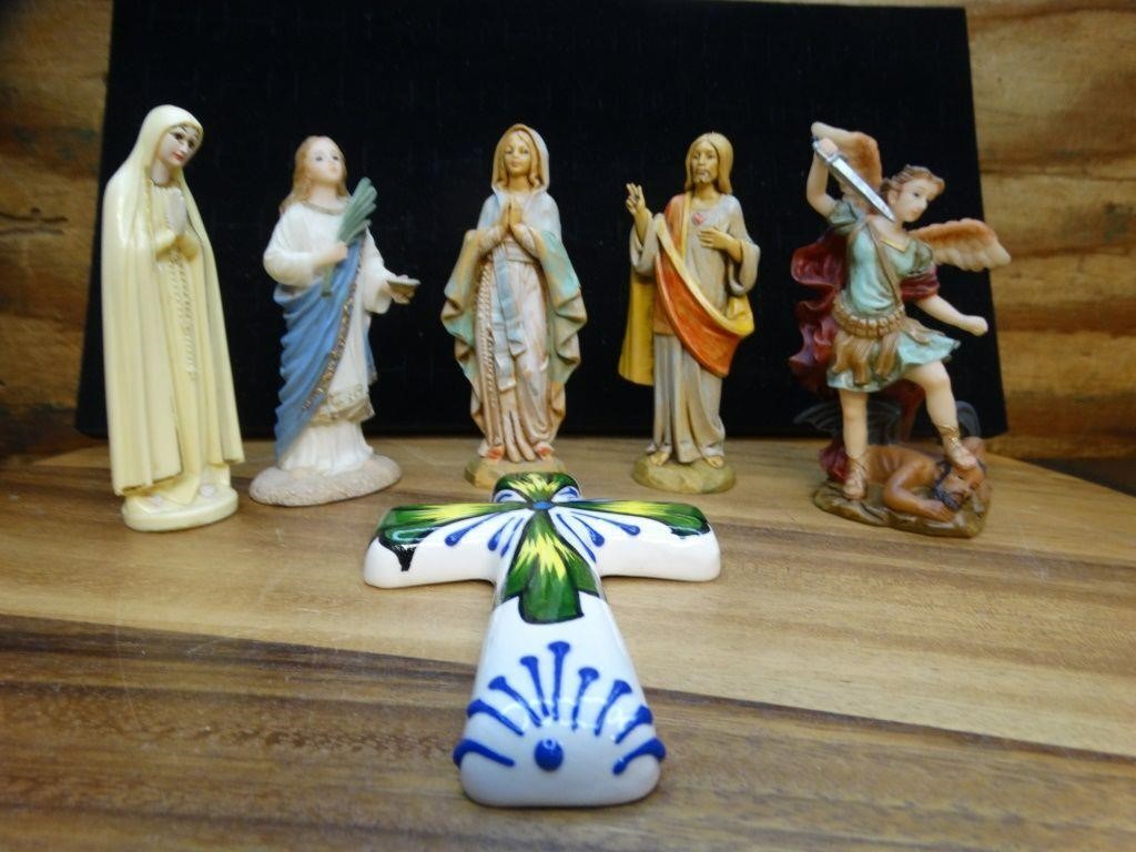 Vtg. Hand Painted Religious Figurines