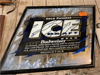 Vintage Budweiser ice bar mirror sign