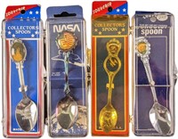 Four Vintage Silver Plate Souvenir Spoons NASA Flo