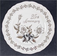 Royal Crown 25th Wedding Anniversary Raised Plate