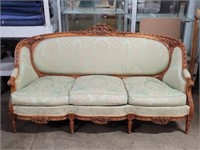 1920's Louis XV French Carved Walnut Sofa