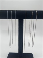 6 Assorted 925 Sterling Chain Necklaces