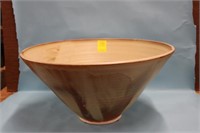 19"d XL hand throw signed Pottery Bowl