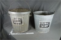 Two (2) Belknap hot dipped galvanized buckets