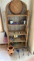 Decorative wicker shelf, unit, planting supplies,