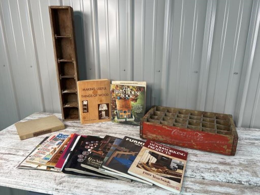 Woodworking Books, Coka Cola Bottle Tray & Misc