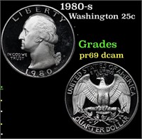 Proof 1980-s Washington Quarter 25c Grades GEM++ P