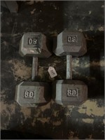 Pair of 80LB Dumbbells