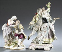 2 Meissen & Ludwigsburg porcelain figurines.