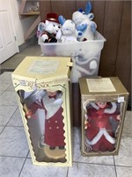 Holiday dolls and stuffed animals