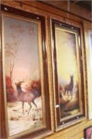 M.A. Burcher, 2 works, stags in landscape