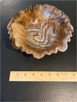 Imperial Caramel Slag Crimped Bowl