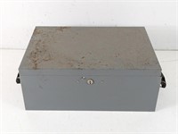 Vintage Steel Cash Drawer Safe w/ Lock & Key