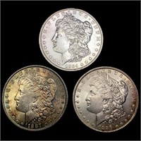 [3] Morgan Silver Dollars [1884-S, 1887, 1888]