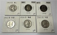 6 Silver Quarters