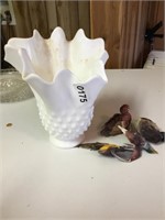 Milk glass decorative vase
