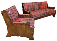 Romweber Viking Oak "Horsehead' Sofa and Arm Chair