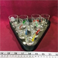 Billiards Shot Glasses Drinking Game Set