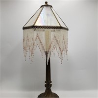 18" FarberGlass Venetian Fringed Table Lamp