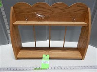 Oak wall shelf; approx 25 1/2" w x 19" h