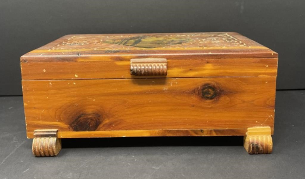 Carved Cedar Jewelry Box