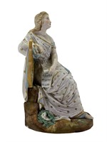 Vintage Porcelain Lady Harpist Figure