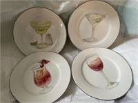 Set of 4 American Atelier Cocktail 6.5" Plates