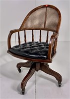 Bassett office chair, cane back, tufted seat