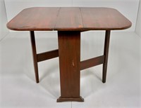 Tuck away table, sled foot, mahogany grain painted