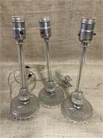 Glass base lamps, work