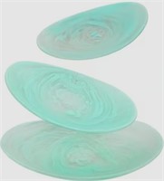 Sealed Suanti Green Marble Pattern Oval Serving