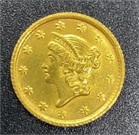 1851 Liberty Head $1 Gold Coin