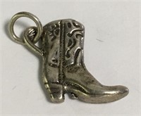 Sterling Silver Cowgirl Boot Charm