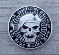 Military Challenge Coin Skull 1 1/2"
