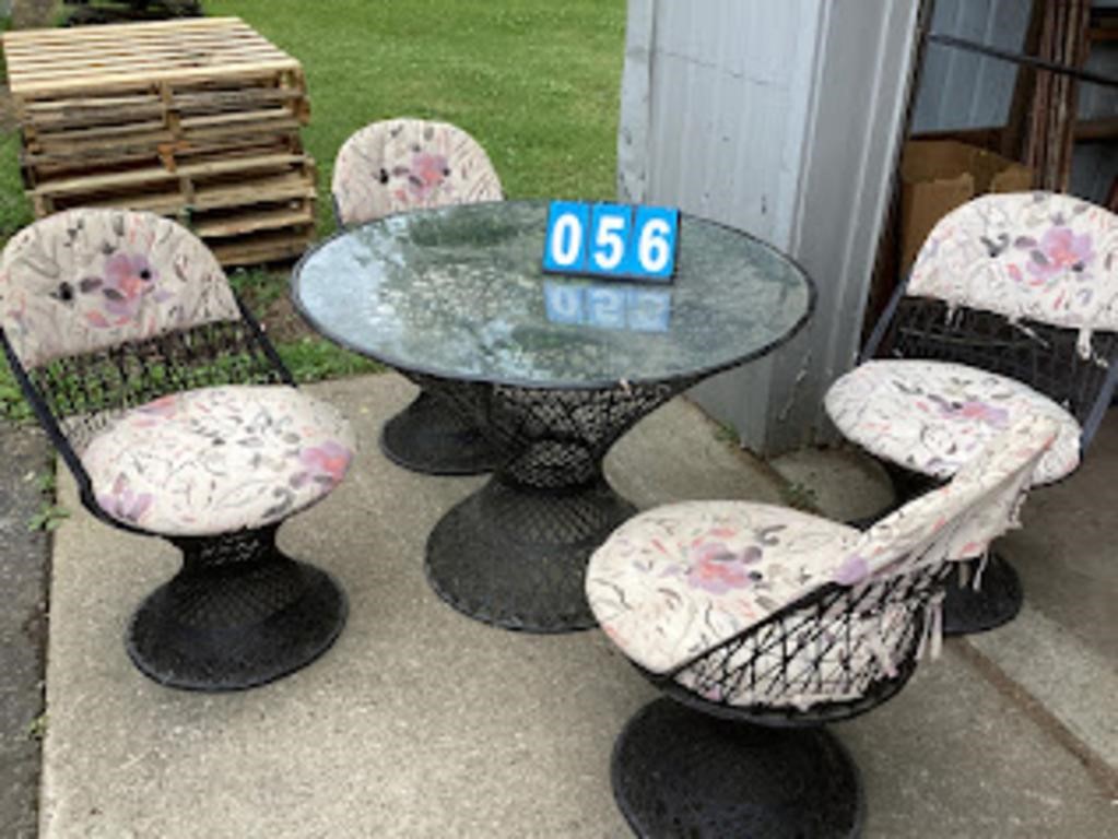 Metal wicker furniture set