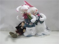 Two 24" Annalee Bunny Dolls W/Snuggie B's Doll