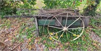 Rustic Atq Wooden Farm Wagon
