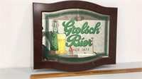 Grolsch bier mirrored bar sign.  25x20