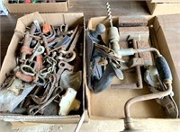 2 Trays of Tools - drill press vise, etc.