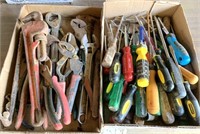 2 Trays of Tools - screwdrivers, wrenches, etc