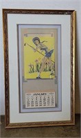 1952 Lady Calendar Framed