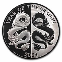 2024 Tokelau 1 Oz Silver Year Of The Dragon Pf