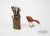 Wooden Bird Toothpick Holder and Sculpture