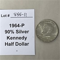 1964-P JFK 90% Silver Half Dollar