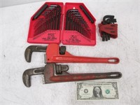 Lot of Allen Wrench Sets & 2 Vintage Pipe