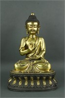 Chinese Large Bronze Buddha Ming Mark
