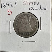 1849 SEATED SILVER QUARTER