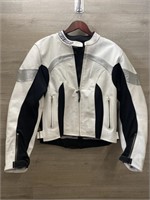 Women’s Ternic White Leather Motorcycle Jacket