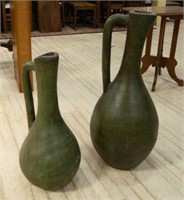 Large Gourd Form Terra Cotta Vases.