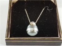 Large freshwater pearl on a sterling silver  chain